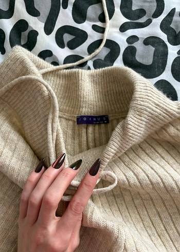 Bej Örgü Kadın Rahat Pantolon - Görsel 3