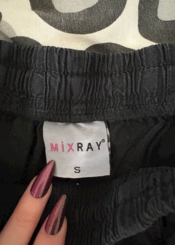 Kadın Siyah Keten Bol Kesim Kemerli Pantolon - Görsel 4