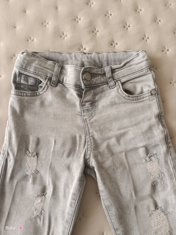 Gri Erkek Çocuk Dar Kesim Denim Pantolon - Görsel 3