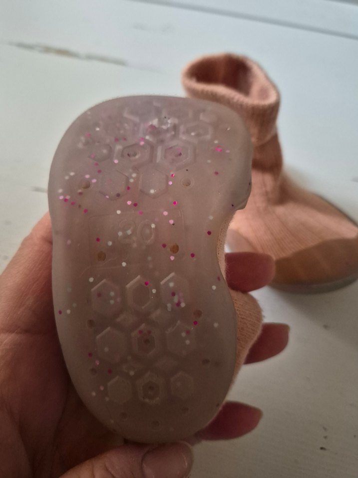 Bej Örgü Kız Bebek İlk Adım Ayakkabısı - Görsel 3