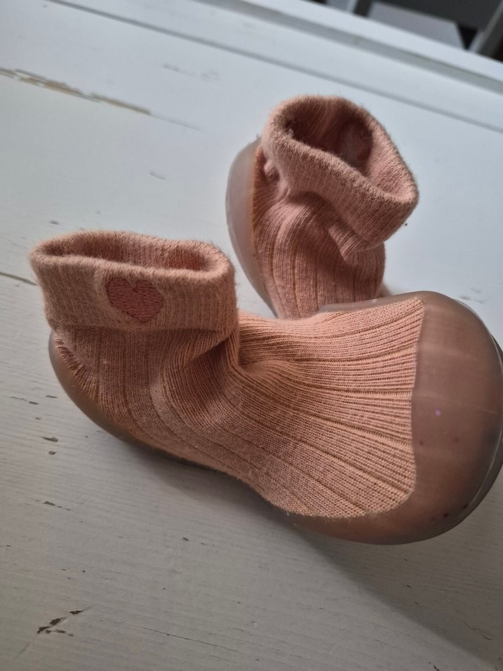 Bej Örgü Kız Bebek İlk Adım Ayakkabısı - Görsel 2