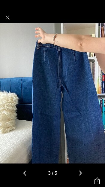 xs Beden yüksek bel wide leg jean