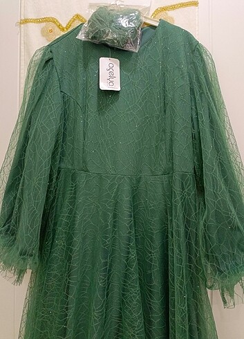 Tesettür abiye  prenses model simli - Görsel 4