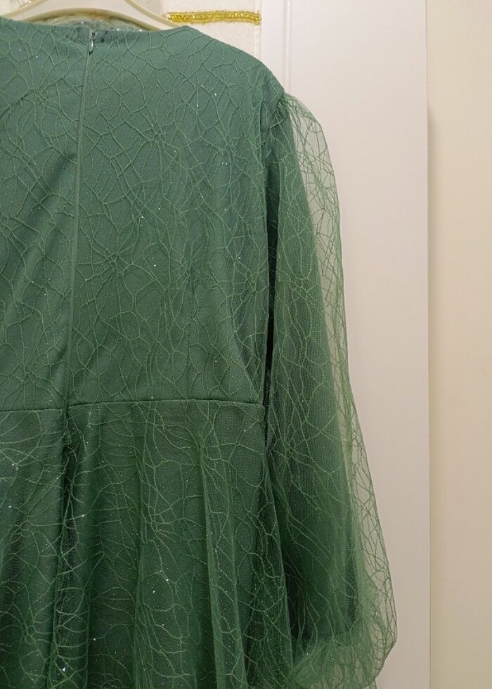 Tesettür abiye  prenses model simli - Görsel 3