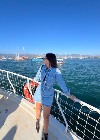 zara mini kot elbise - Görsel 5