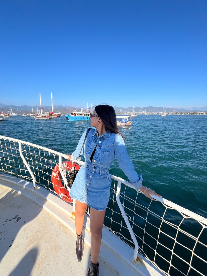 zara mini kot elbise - Görsel 5