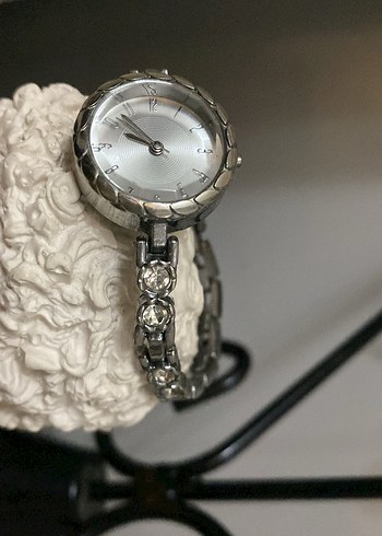 Işıltılı Zirkon Taşlı Bakla Kayışlı Mini Yuvarlak Kadın Saati - Görsel 2