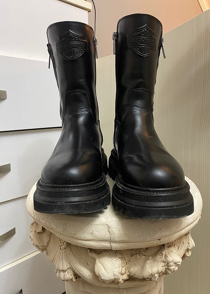 Orjinal Harley-Davidson River Kadın Siyah Deri Bot - Görsel 3