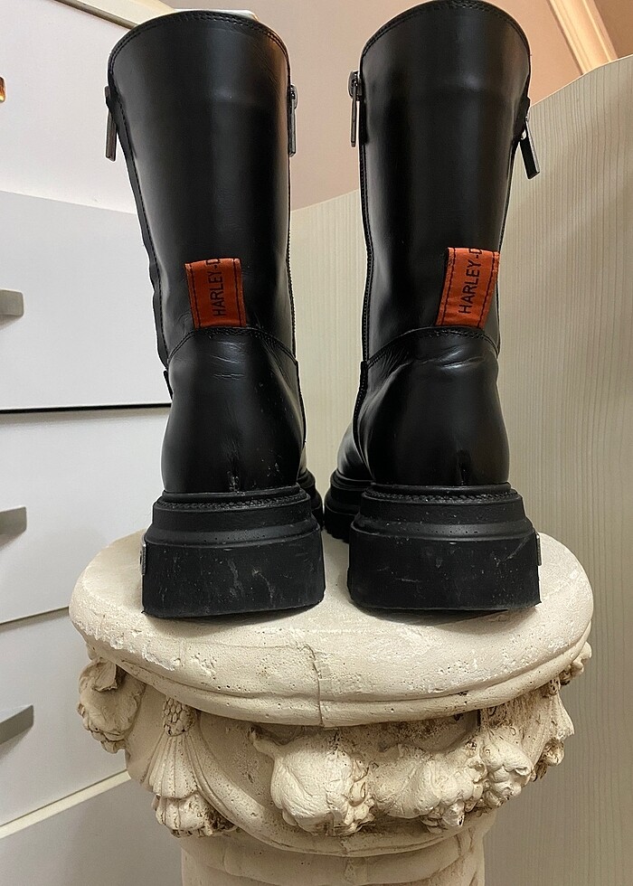 Orjinal Harley-Davidson River Kadın Siyah Deri Bot - Görsel 4