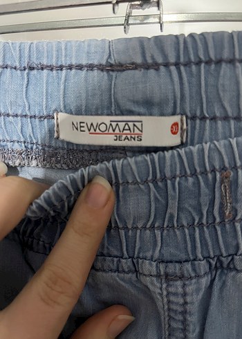 Kadın Mavi Rahat Kesim Midi Denim Jean - Görsel 3