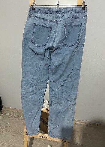 Kadın Mavi Rahat Kesim Midi Denim Jean - Görsel 2