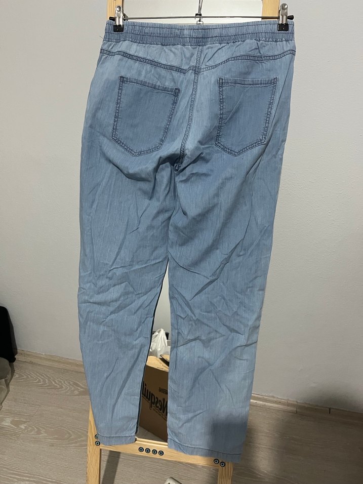 Kadın Mavi Rahat Kesim Midi Denim Jean - Görsel 2