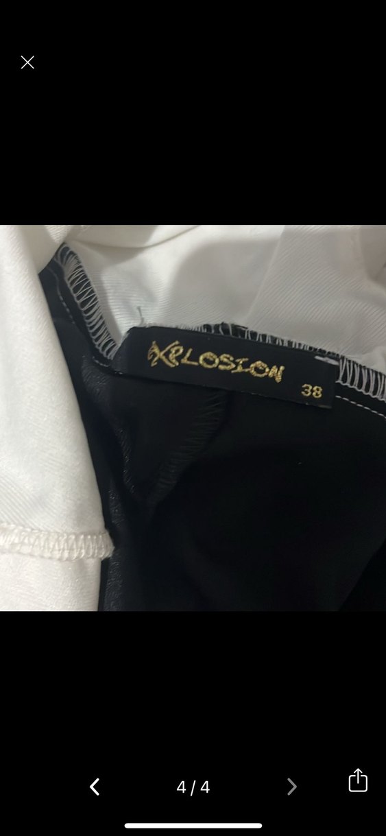 Explosion marka Siyah V Yaka Uzun Drapeli Abiye Elbise - Görsel 4