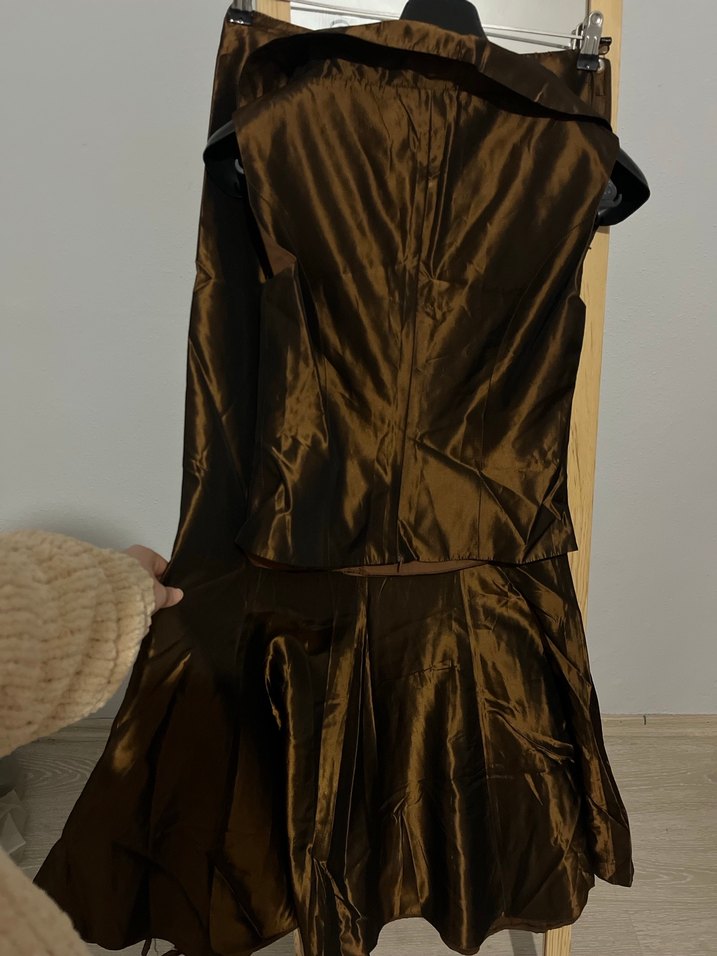 Kahverengi Drapeli etekli takım - Görsel 2