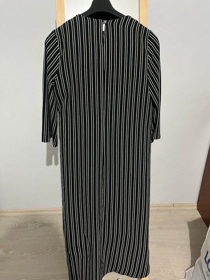 Çizgili Pilili Siyah Kadın tunik - Görsel 2