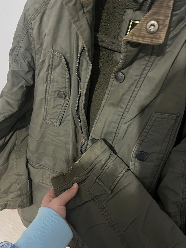 Yeşil Kamuflaj Düğmeli Erkek Mont - Görsel 3