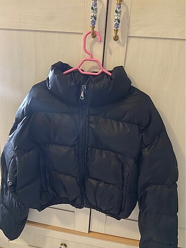 Siyah crop mont