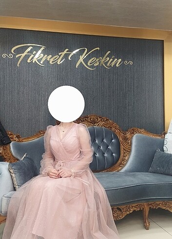 Diğer Pudra pembe simli nişan elbisesi