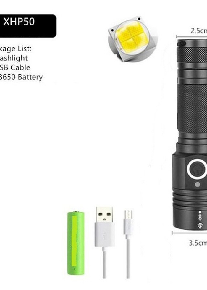 XHP50 ledli güçlü el feneri - Görsel 4