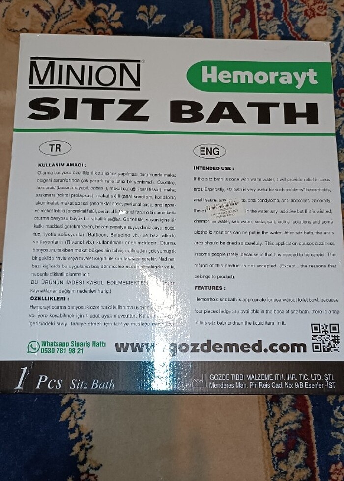 Minion oturma banyosu hemorayt - Görsel 4