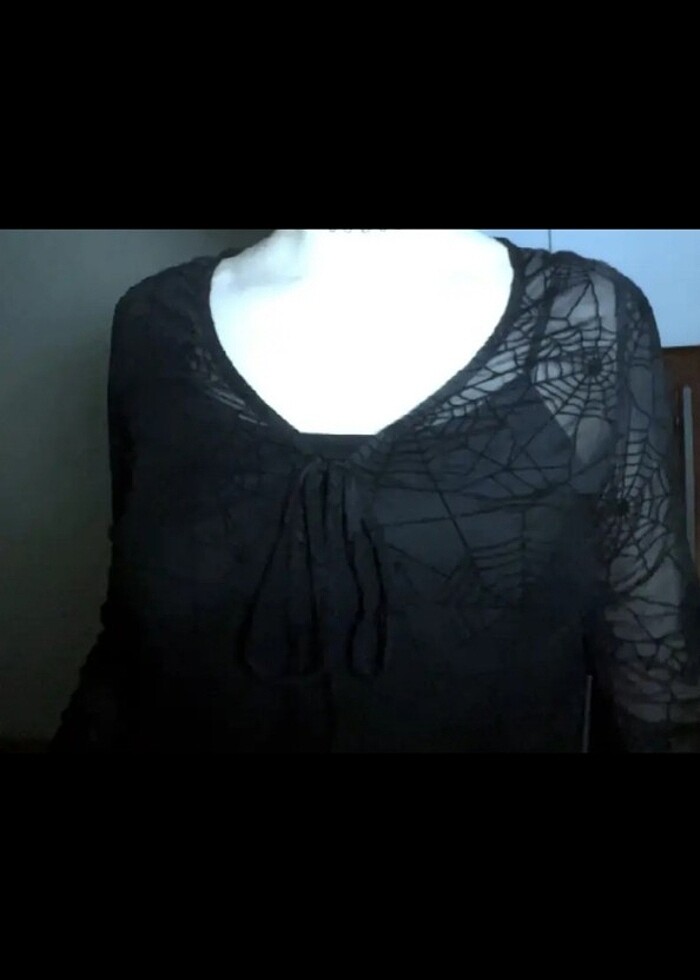 Gotik Örümcek Ağı İnce Bolero - Görsel 2