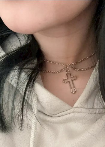 Diğer Zincir Detaylı Gotik Haç Choker