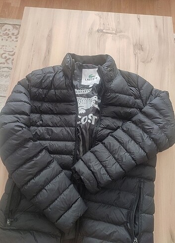s Beden siyah Renk Orijinal Lacoste mont kuş tüyü 