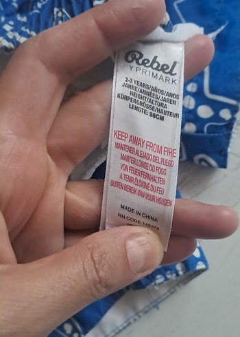 24-36 Ay Beden Erkek Çocuk Mavi Deniz Şortu