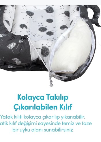 Sevi Bebe Gri Anne Yanı Bebek Reflü Yatağı - Görsel 5