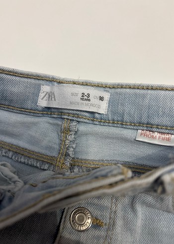 Zara kız çocuk açık mavi kot pantolon - Görsel 2