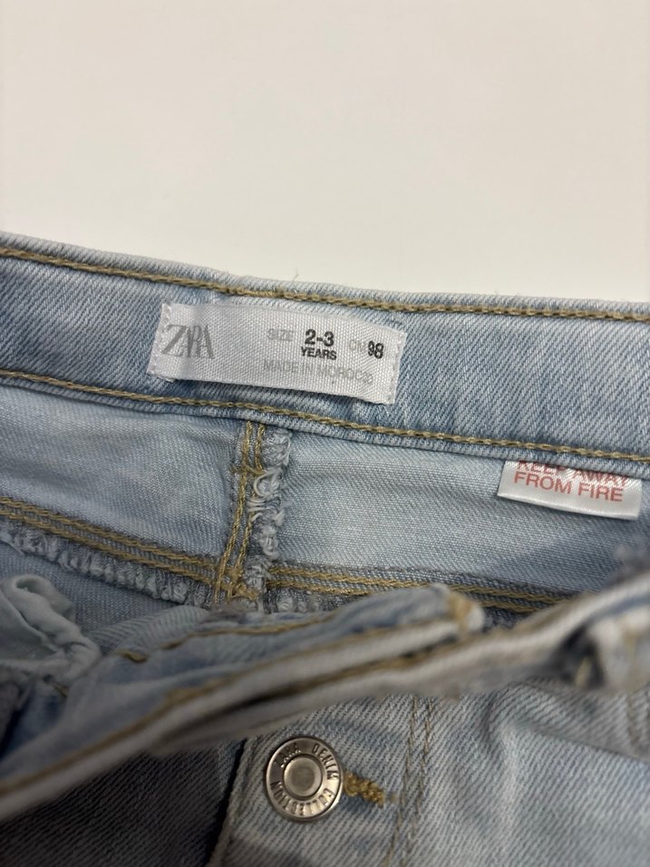 Zara kız çocuk açık mavi kot pantolon - Görsel 2