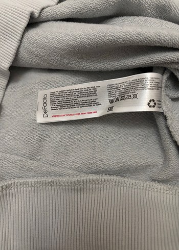 Gri Baskılı Pamuklu Kadın Sweatshirt - Görsel 3