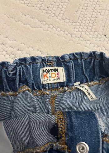 Koton 11-12 yaş Düğmeli Mavi Denim Midi kotEtek - Görsel 2