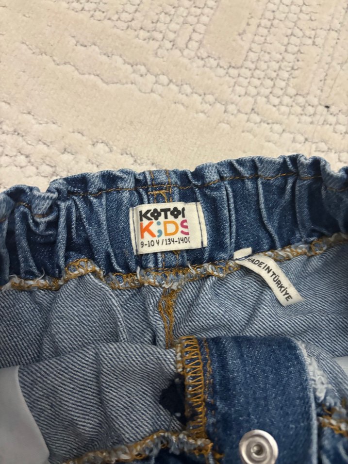 Koton 11-12 yaş Düğmeli Mavi Denim Midi kotEtek - Görsel 2