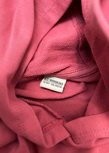 13-14 yaş Pembe Kapüşonlu Sweatshirt ön cep Detaylı - Görsel 2