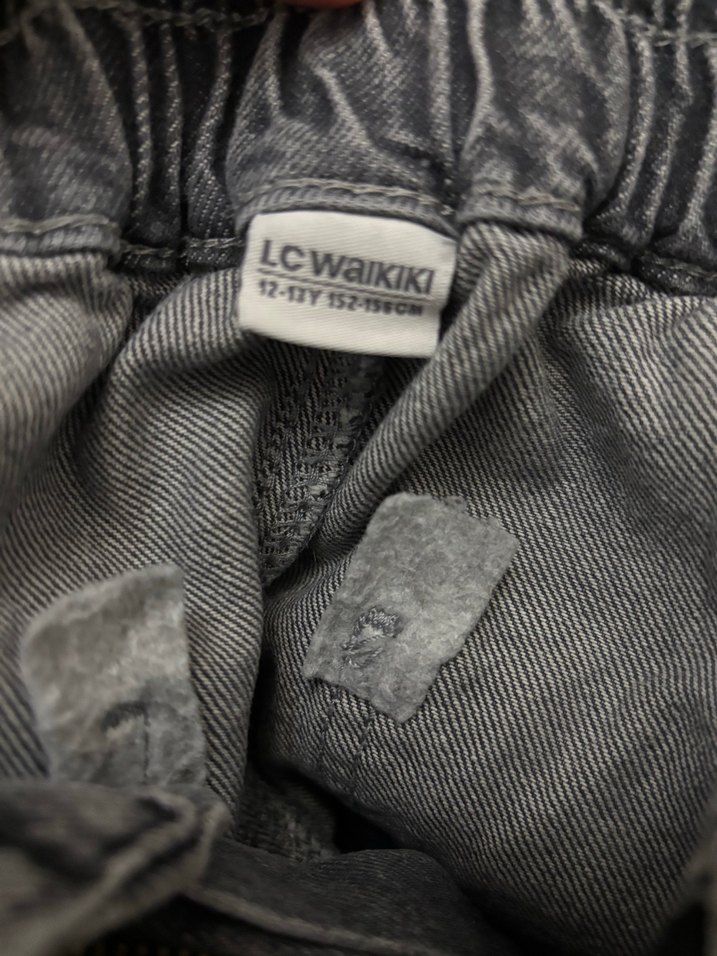 Lc waikiki 11-12 yaş gri Bol Kesim Kemerli Kot pantolon - Görsel 2
