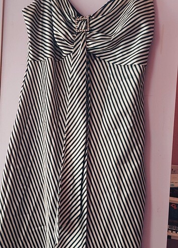 H&M çizgili şık elbise 