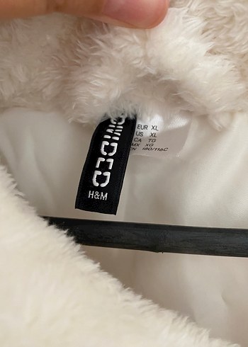 H&M Beyaz Peluş Kadın Kış Montu