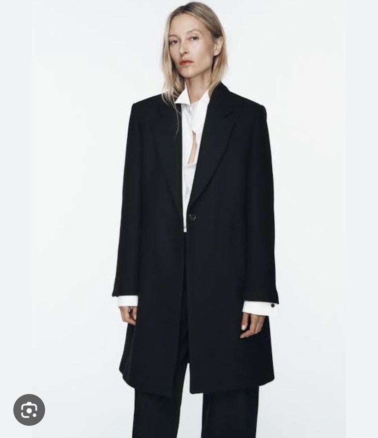 Siyah Zara Uzun Kadın Kaban - Görsel 4
