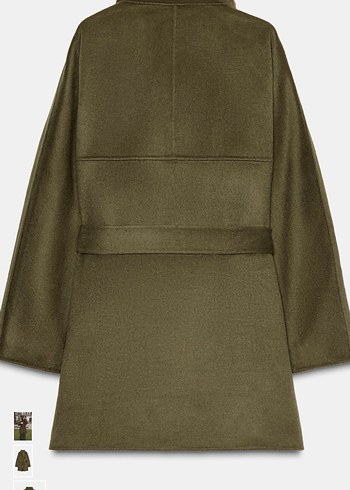Zara yünlü haki kaban - Görsel 2