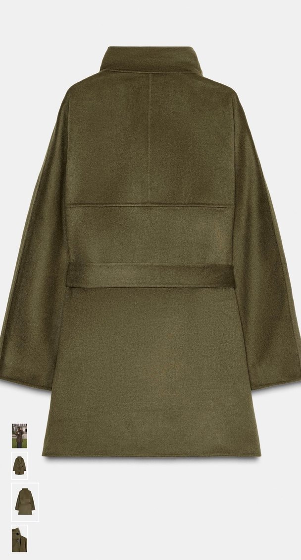 Zara yünlü haki kaban - Görsel 2