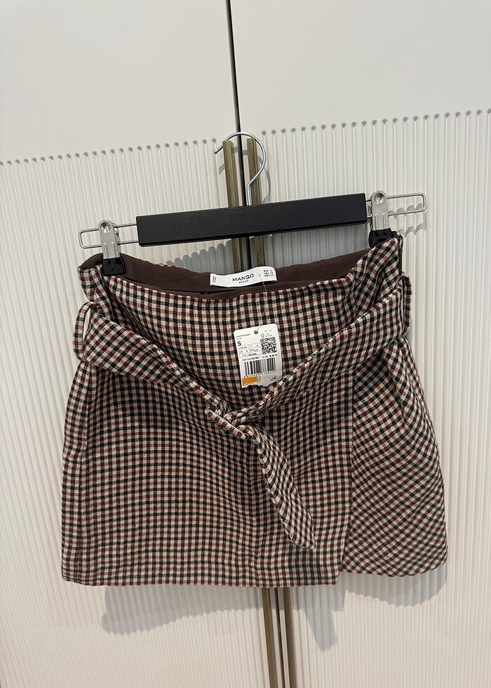 Mango kareli etek - Görsel 3