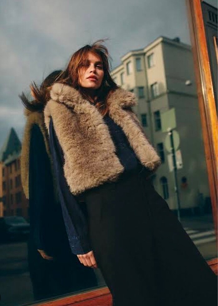 Zara kürk yelek - Görsel 5