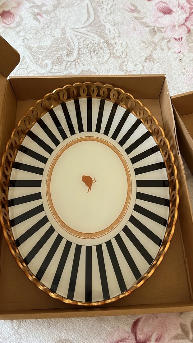 Klasik Modern Kırmızı Desenli Tepsi - Görsel 2