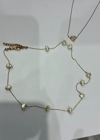 İnci Boncuklu Kalp Detaylı Midi Kolye - Görsel 3