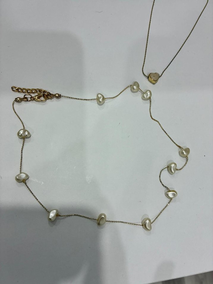 İnci Boncuklu Kalp Detaylı Midi Kolye - Görsel 3