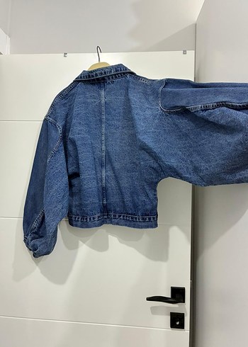 Düğmeli Mavi Kadın Denim Ceket - Görsel 2
