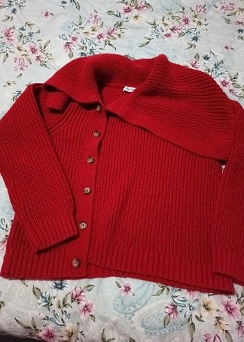 Kırmızı Triko Hırka - Görsel 2