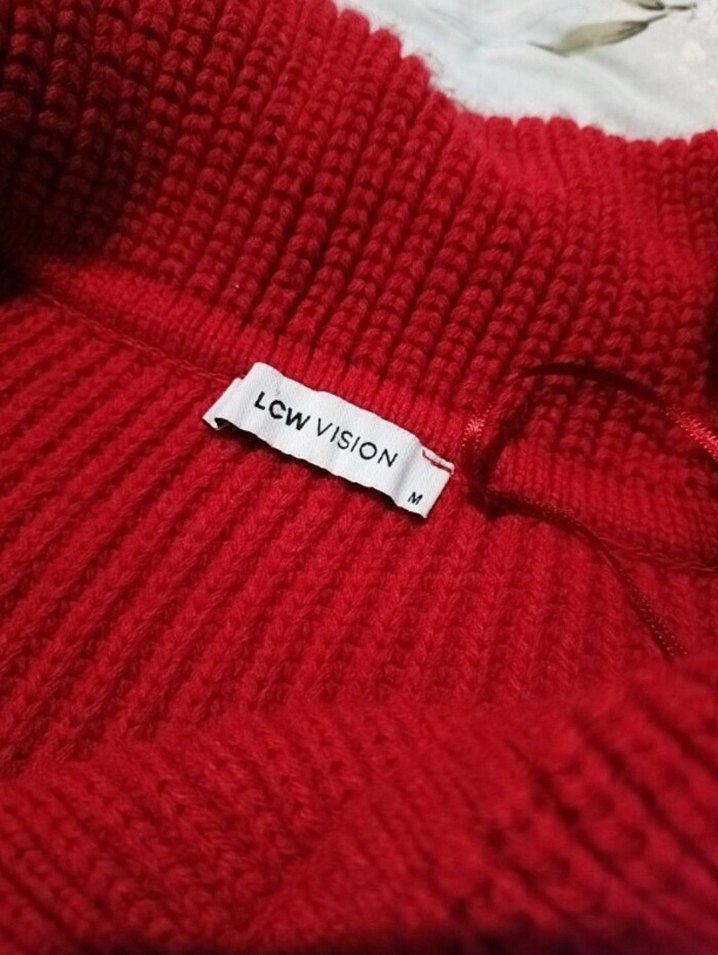 Kırmızı Triko Hırka - Görsel 3