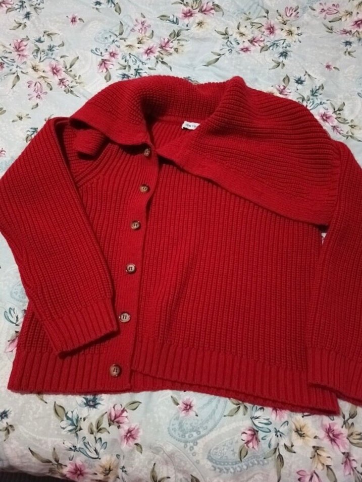 Kırmızı Triko Hırka - Görsel 2